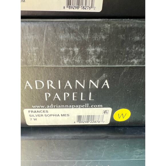 Adrianna Papell Frances Silver Mesh Floral Heels 7 W New - Picture 7 of 7